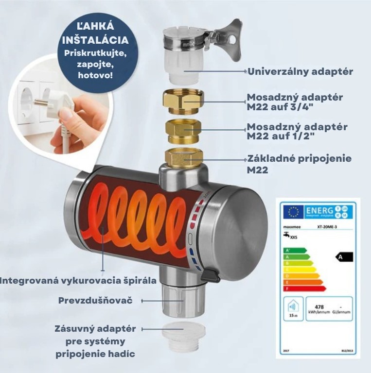 EasyMaxx záhradný prietokový ohrievač vody 04900 1